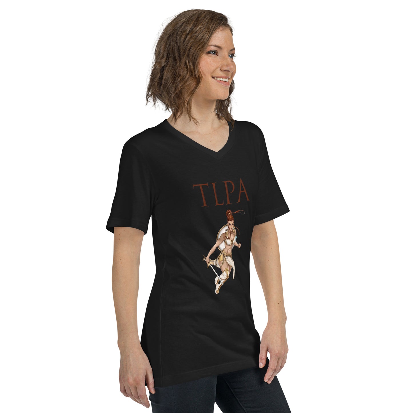 Greek Goddess Athena TLPA Unisex Short Sleeve V-Neck T-Shirt - SHOPTLPA.COM