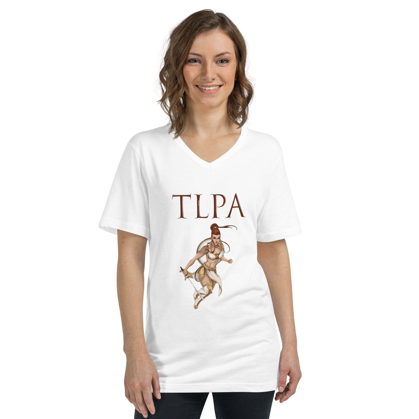 Greek Goddess Athena TLPA Unisex Short Sleeve V-Neck T-Shirt - SHOPTLPA.COM