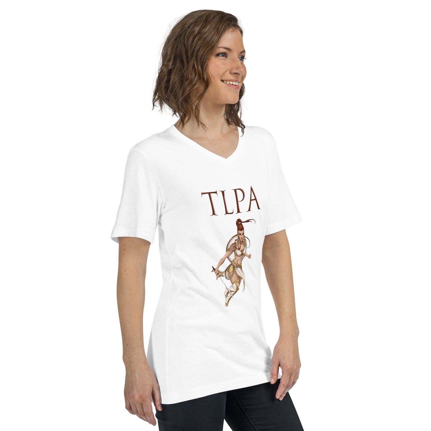 Greek Goddess Athena TLPA Unisex Short Sleeve V-Neck T-Shirt - SHOPTLPA.COM