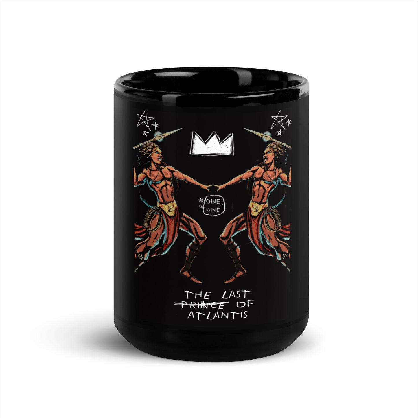 TLPA Jean-Michel Basquiat Inspired Black Glossy Mug - SHOPTLPA.COM